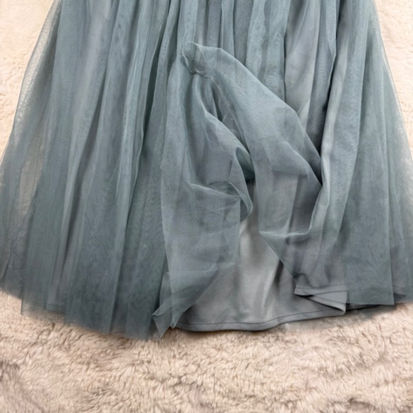 Lace & Beads Boutique Tulle A-Line Midi Skirt Blue Women's Size 10 - Picture 3 of 8